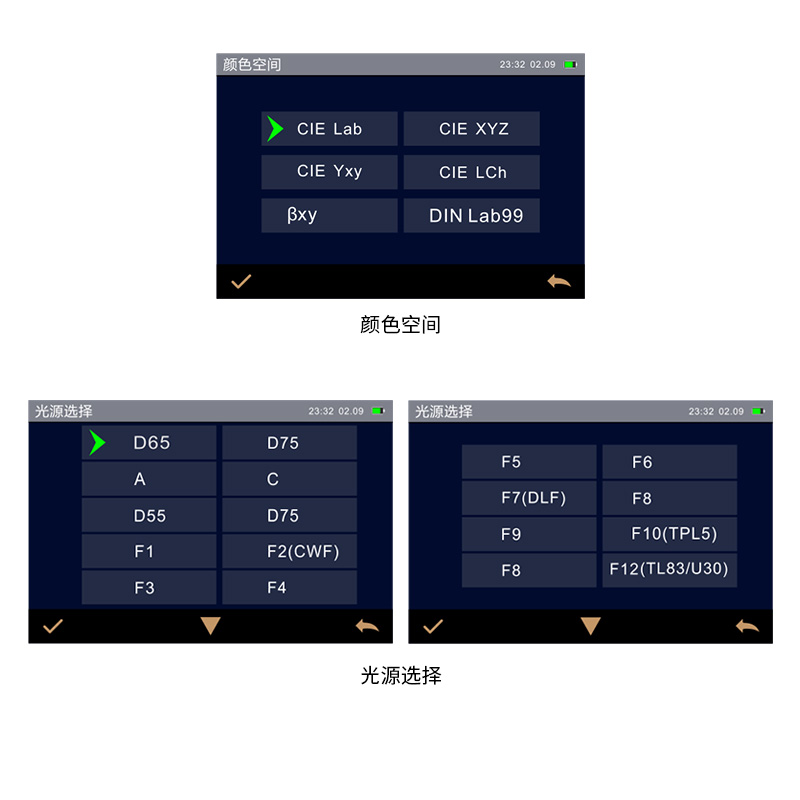 多種顏色測(cè)量空間，多種觀測(cè)光源